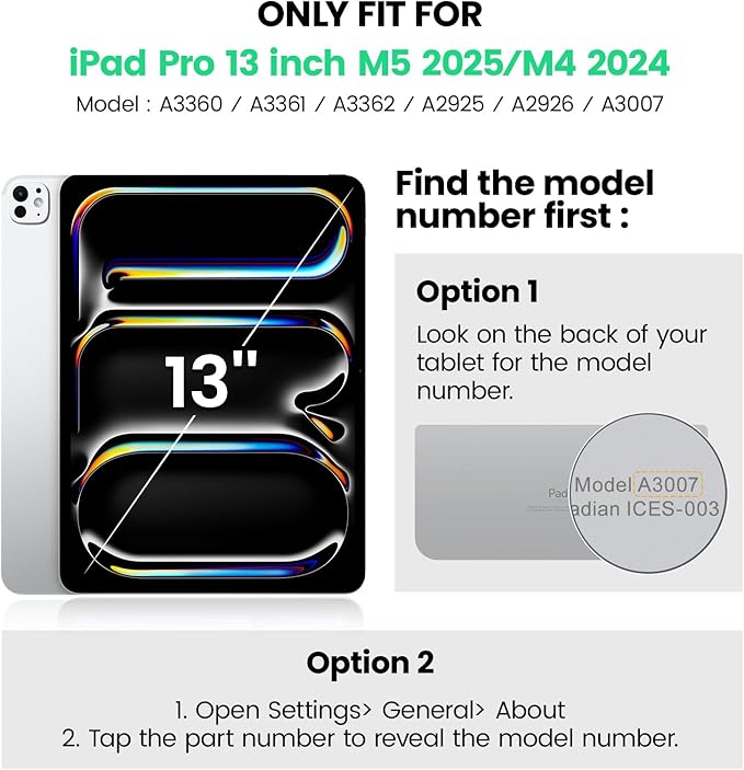 SEYMAC Case for iPad Pro 13 Inch M5 2025 / M4 2024, Heavy Duty Shockproof Protective Case with Screen Protector, 360° Rotating Stand, Hand/Shoulder Strap and Pen Holder, Red