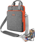 ZINZ Laptop Shoulder Bag 12.3-13 inch Case Sleeve, Expandable Handbag with Valuables Compartment Compatible with MacBook Air/Pro/Neo 13", iPad 12.9"/13"/11", Shockproof,Gray-Orange edge