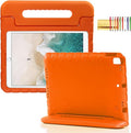 Kids Case for iPad 9th/8th/7th Generation (2021/2020/2019), iPad 10.2" Shockproof Case, Techcircle Handle Stand Lightweight EVA Foam Bumper Protective Rugged Drop Protection Child Proof Cover, Orange