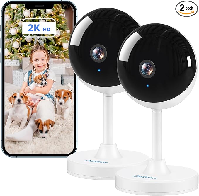 owltron Indoor Security Camera, 2K 3MP Cameras for Home Security with Motion Detection, Pet Cam & Baby Monitor with Night Vision, 2.4 GHz WiFi Two-Way Talk, Cloud/SD Storage, Compatible with Alexa