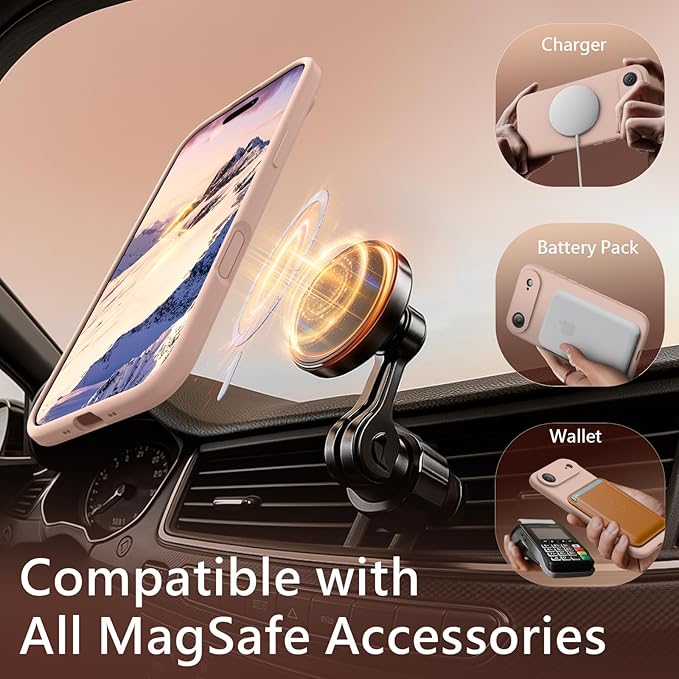 FireNova Magnetic for iPhone Air Case, Compatible with MagSafe, [Integrated Silicone Camera Control Button] [Camera Protection] Microfiber Lining Phone Case for iPhone 17 Air, 6.5", Pinksand