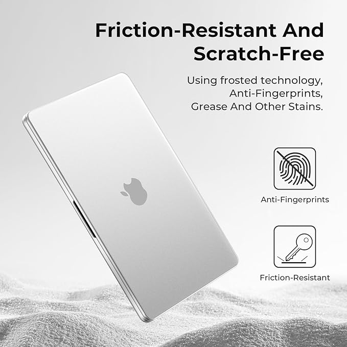 BlueSwan for MacBook Air 13 inch Case, 2026-2022 M5 M4 M3 M2, Anti-Scratch Flexible Protective Laptop Cover with Grippy Matte Texture, Slim and Easy Installation, Frosted White
