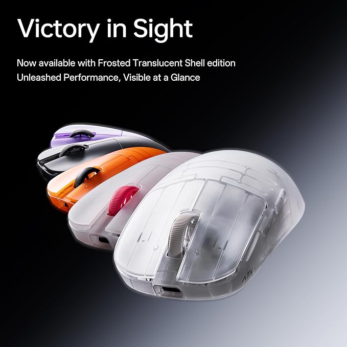 ATK Blazing Sky Zero Extreme Wireless Gaming Mouse, PAW3950 Ultra Sensor, Nordic 54H20, 8k Poling Rate, 44g Lightweight, Wired/2.4G (Zero Extreme, Frosted Black)