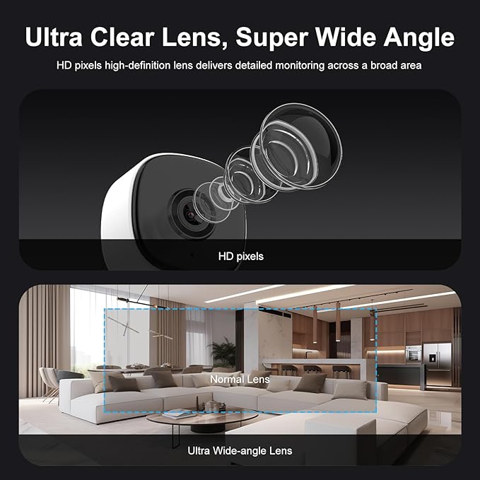 EVERSECU 2K Magnetic Security Camera for Home, Night Vision, Compact Pet Camera with Phone App, Motion Detection, 2-Way Audio, 2.4ghz WiFi Baby Monitor, Work with Alexa, Supports RTSP&ONVIF(4pack)