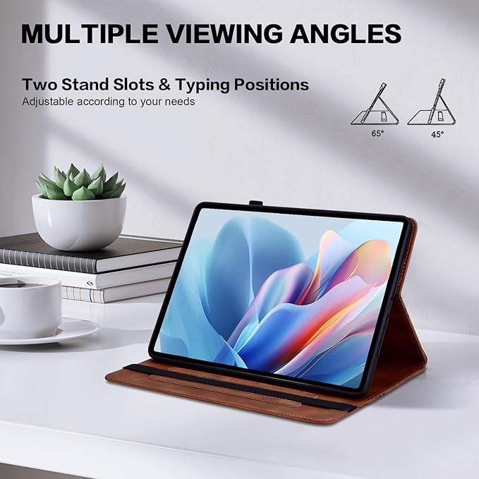 Case for iPad 6th / 5th Generation 9.7 Inch 2018/2017, iPad Air 2 Multi Angle Flip PU Leather Shockproof Case with Pencil Holder/Card Slots, Brown