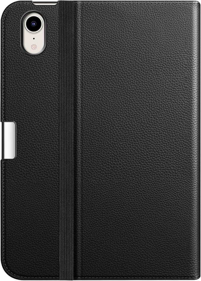 Fintie Folio Case for iPad Mini 7 (A17 Pro, 7th Generation) 2024 / iPad Mini 6 (6th Gen) 8.3 Inch, Multi-Angle Smart Stand Cover with Pencil Holder & Pocket, Auto Sleep/Wake, Black