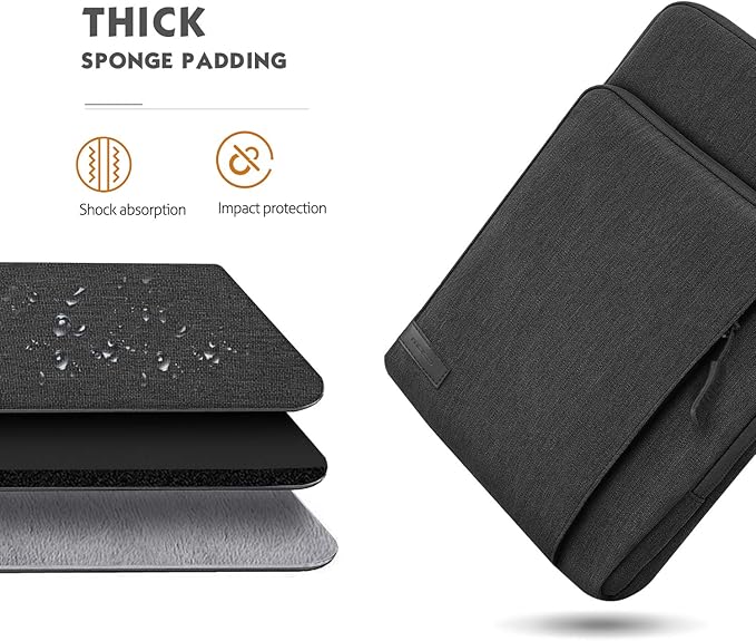 MoKo 9-11 Inch Tablet Sleeve Bag Carrying Case with Storage Pockets Fits New 11-inch iPad Air M4 2026/iPad Pro M5, iPad Pro/A16 11, iPad Air 5/4th 10.9, iPad 9/8th 10.2, Tab S8/S9 11,Black & Gray