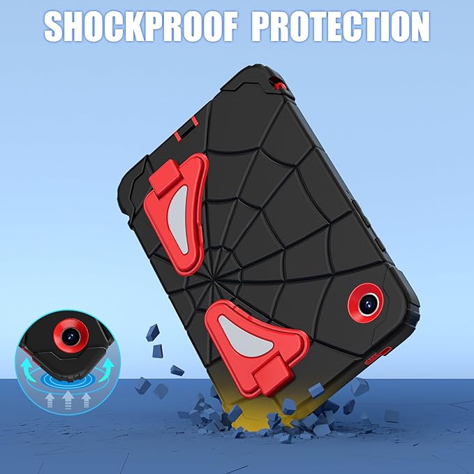 AKABEILA Compatible with Samsung Galaxy Tab A9 8.7 inch(SM-X115N)(2023) Tablet Case，Lightweight Shockproof Rugged Protective Cover with Kickstand for Kids Children Boys Babies Black Red