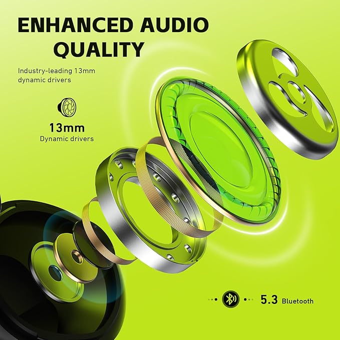 ANCwear TWS Wireless Earbuds Bluetooth 5.3 in Ear Light-Weight Headphones Mini Ear Buds Built-in Microphone with DIY Customizable Charging Case,Ultra-Light 3.5g for Teens,Young Adults (Black Hawk)