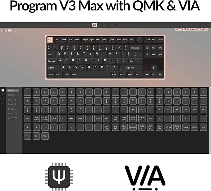 Keychron V3 Max TKL Wireless Mechanical Keyboard, QMK/VIA RGB Bluetooth/2.4 GHz/Wired, 87 Keys Hot-Swappable with Gateron Banana Switch, Compatible with Mac Windows Linux