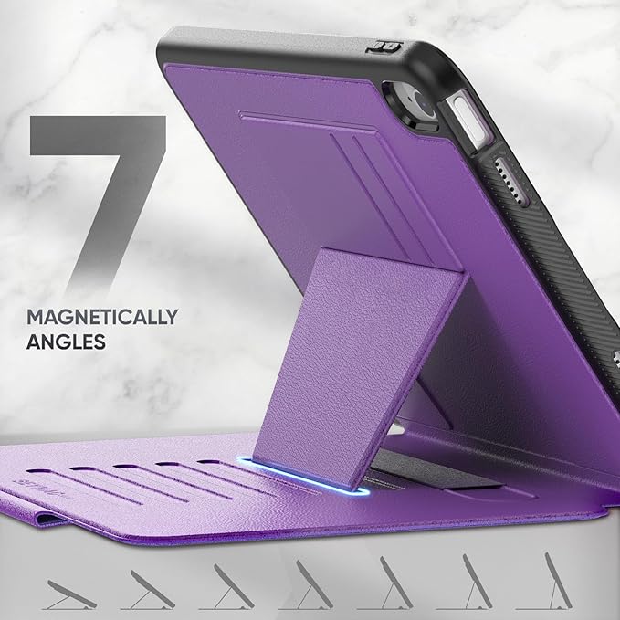SEYMAC stock Case for iPad (A16) 11th/10th Generation 11''/10.9'', Strong Magnetic Auto Sleep Shockproof Case with Absorbing Multi-Angles Stand, Pen Holder, Card Slot (Purple)