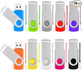 8GB Flash Drive Thumb Drives 10 Pack, USB 2.0 Flash Drive Memory Stick Backup Drive, Portable Pendrive Photo Stick Jump Drives with Lanyards, Office USB Storage Flash Drive Swivel Zip Drive, 10 Colors