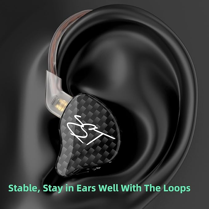 YINYOO KZ-ZST Hybrid Banlance Armature with Dynamic in-Ear Earphone 1BA+1DD HiFi Headset Wired Earbuds IEM Headphones Gaming Earbuds (Black-zst with Microphone)
