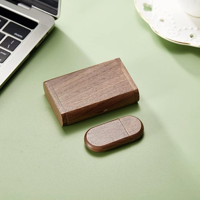 USB Flash Drive, 64GB Wooden USB2.0 High Speed USB Thumb Drives Memory Stick Pen Date Storage Stick Pendrive (Walunt Ellipse)