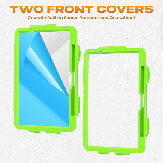 SEYMAC stock Case for iPad Air 11-inch M4-M2 2026-2024 (Gen 8-6), Shockproof Heavy Duty Case with Screen Protector, Pencil Holder, Rotating Stand, Hand Strap, Shoulder Strap, Green