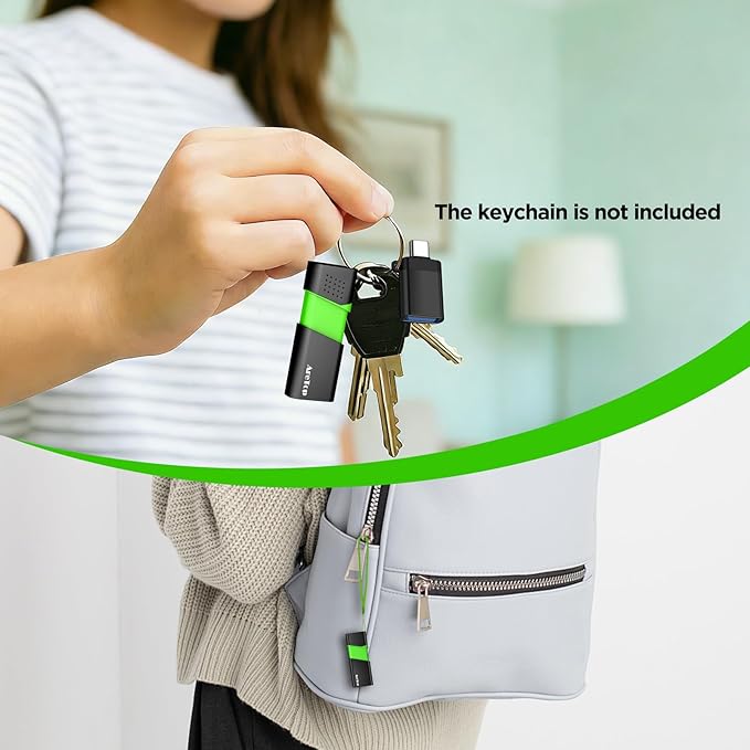 AreTop 4GB Thumb Drive with Type C Adapter, Retractable USB 2.0 Flash Drive Multicolor USB Drive for Date Storage, High Speed Jump Drives with LED Indicator Lanyard, 4GB 1 Pack (Green)