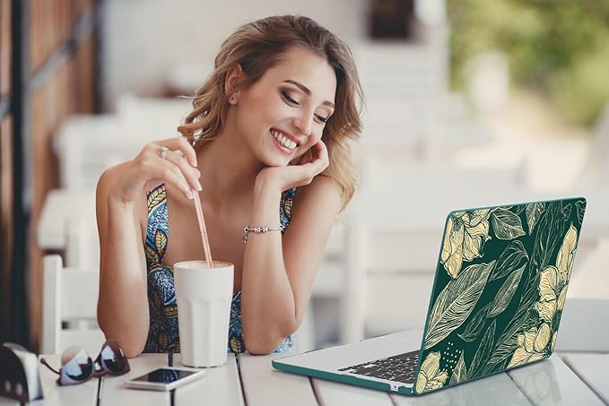 CISSOOK Compatible with MacBook Air 13.6 inch Case 2022 2023 2024 2025 2026 Release A2681 A3113 A3240 A3449 M2 M3 M4 M5, Plastic Hard Shell Case Keyboard Cover Screen Protector, Elegant Floral