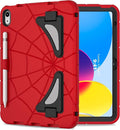 AKABEILA Compatible with Apple iPad (2026) 12th A19/iPad (2022) 10th/iPad (2025) 11th A16 Tablet Case，Lightweight Shockproof Protective Cover with Kickstand for Kids Children Boys Babies Red Black