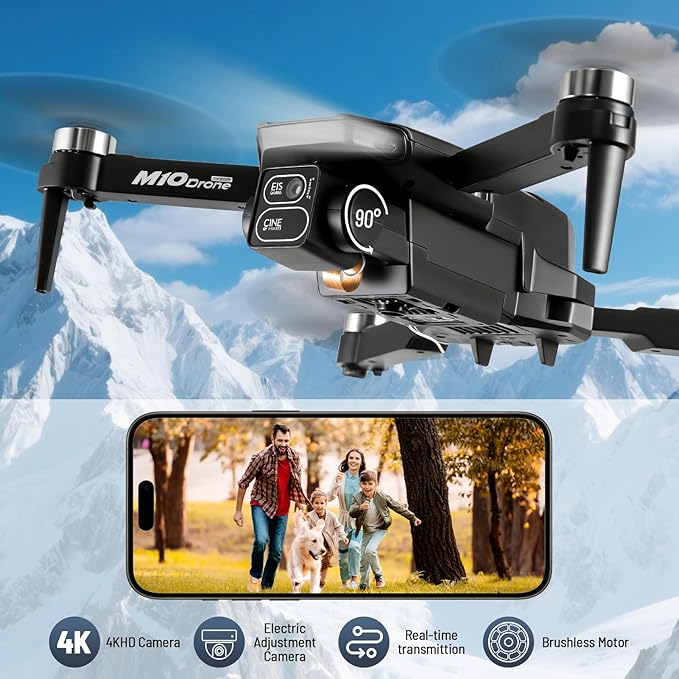 Mini Drone with Camera, 4K HD FPV Drone for Beginners,Brushless Motor, Altitude Hold, Gesture Selfie, One key Return/Emergency Stop,3D Flips, Waypoint Fly, 2 Batteries,Foldable RC Quadcopter.