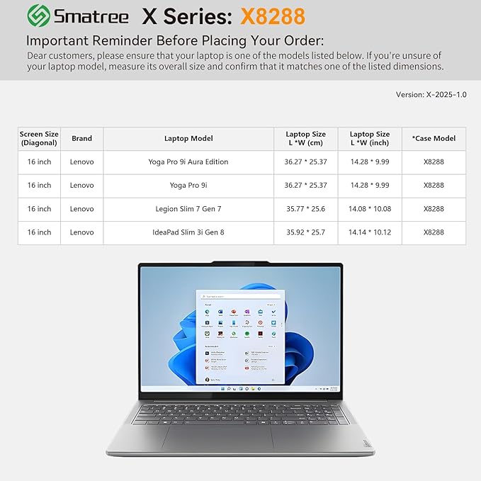 Smatree Hard EVA Protective Sleeve Case Compatible for 16 inch Lenovo IdeaPad Slim 3i Gen 8, ThinkPad P16 Gen 3, ThinkPad T16g Gen 3, Legion Slim 7 Gen 7, Yoga Pro 9i, Green (X8288G)