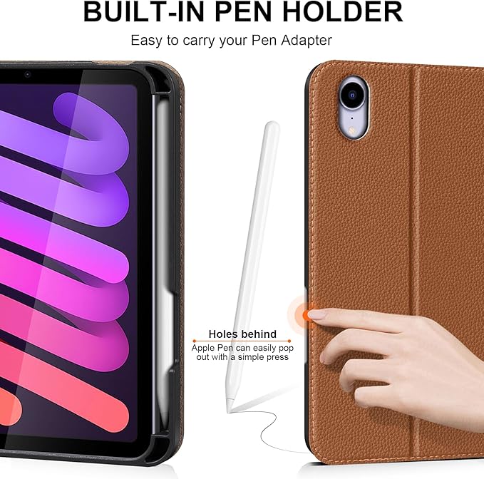 for iPad Air 13 inch Case 2024/2025/2026 M4/M3/M2 Model, Premium Smart Folio Cover with Auto Wake/Sleep, Apple Pencil 2 Holder, Multi-Angle Stand and Secure Buckle Closure (Brown)