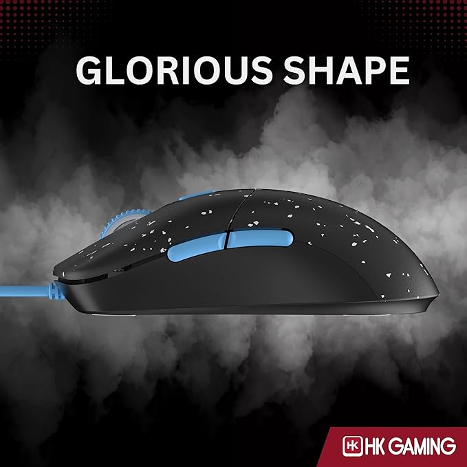HK GAMING Mira XM1 Ultra Lightweight Gaming Mouse | 58 Grams | max 16000 cpi | 1kHz USB Wired | 6 Buttons | Anti Slip Grips (Phantom)
