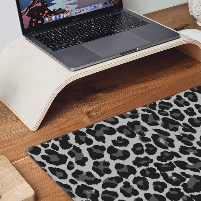 Leopard Skin Pattern Large Extended Mouse Pads XL Mousepad with Stitched Edges Non-Slip Rubber Base Computer Keyboard Pad Desk Mat for Home Office Desk Decor, 29.5" X 15.8"