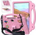 AKABEILA Compatible with Honor Pad 9 2023 12.1 inch Tablet Case, Kids Friendly Universal Lightweight Shockproof Protective Case with Shoulder Strap & Stand Handle & Pen Tray Pink