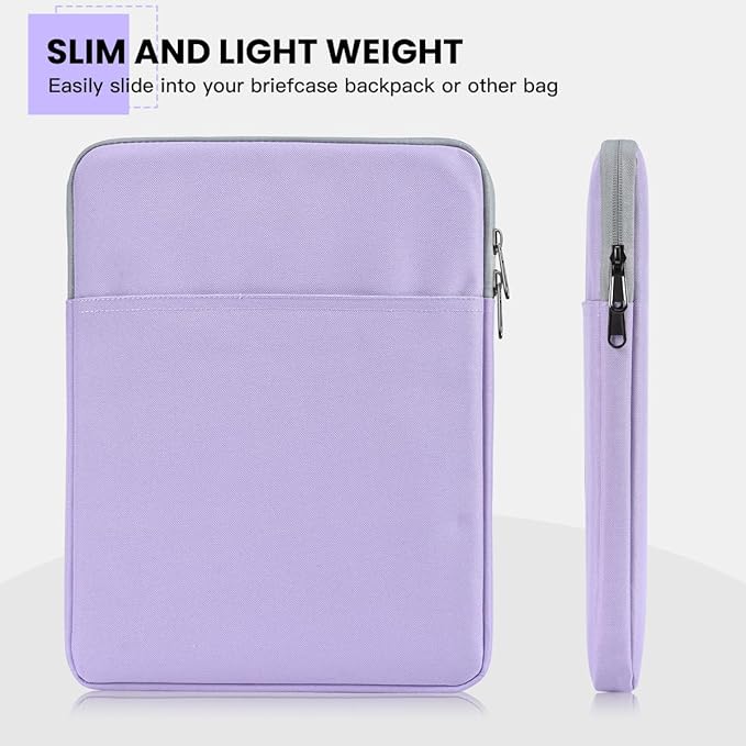 11 Inch Tablet Sleeve for iPad Pro M5 M4 & Air M4 M3 M2, iPad A16, Galaxy Tab A9+/ A9+ Plus, Air 5/4/3 Case Bag, Purple