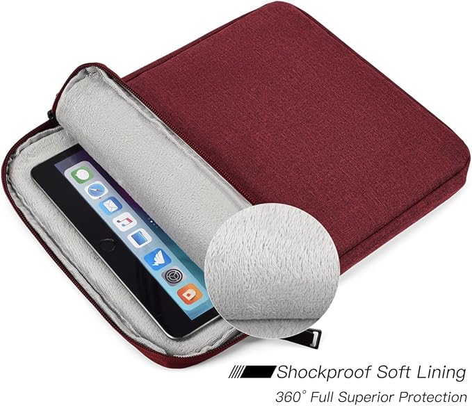 Tablet Sleeve Bag for 2025 11 inch iPad A16, 11 inch iPad Air M3 M4/ 10.9 inch iPad 10th/ Pro 11 M4, Galaxy Tab A8 10.5" Case Pouch, Fit Apple Smart Keyboard, Wine Red