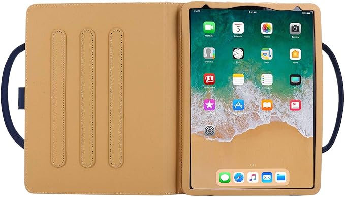 Handbag Case for iPad Pro 11" (2018-2025) & iPad Air 11 2024 2025/Air 10.9", Techcircle Cute Bowknot Pocket Wallet Folio Stand PU Leather Carrying Case, Auto Sleep/Wake, Blue