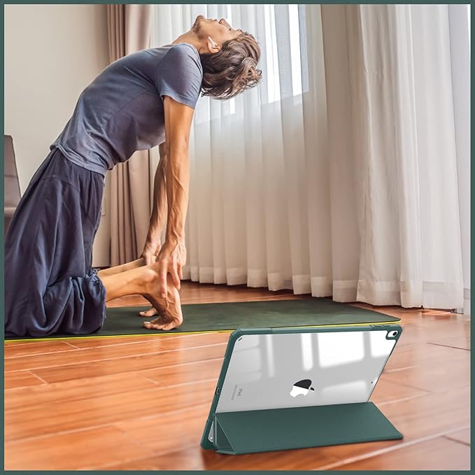 Fintie Hybrid Slim Case for iPad Air 3rd Generation 10.5" 2019 / iPad Pro 10.5 Inch 2017 - [Built-in Pencil Holder] Shockproof Cover with Clear Transparent Back Shell (Midnight Green)