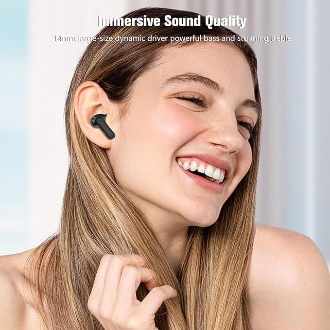 ANC Touchscreen TWS Wireless Bluetooth Earbuds with Active Noise Cancelling, Blue Tooth Ear Buds for iPhone Touch Screen Headphones