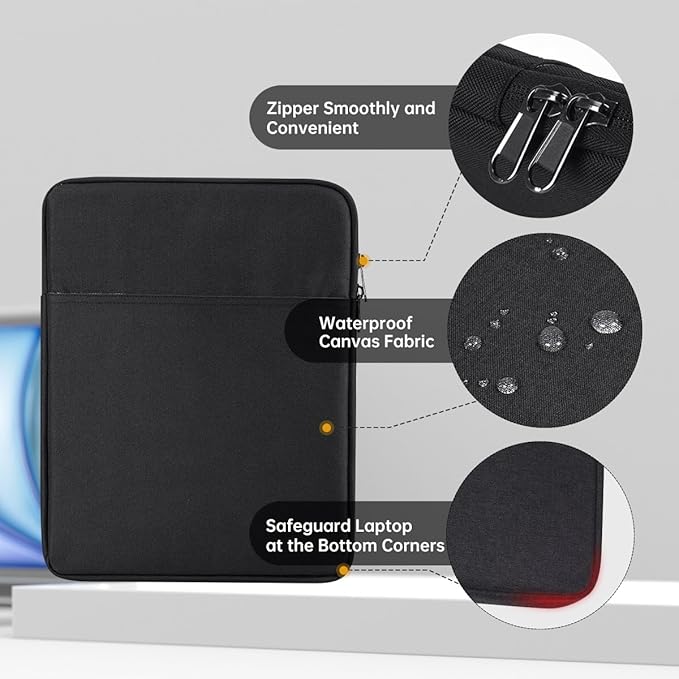 Tablet Sleeve Case for 13 inch New iPad Air M4 M3 M2 2026-2024, 13 inch iPad Pro M4 M5 with Magic/Smart Keyboard, Protective Travel Pouch Bag, Black