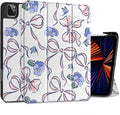 DONGKE Case for iPad Pro 12.9 inch 6th Generation 2022, Built-in Pencil Holder + Trifold Stand + Auto Wake/Sleep + Protective Cover for iPad Pro 12.9 5th/4th/3rd Gen- Pansies Flower