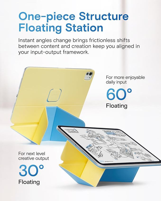 MOFT Dynamic Folio Tablet Stand Compatible with iPad Air 11"(M4 2026/M3 2025/M2 2024)&iPad Air 10.9"(5th 2022/4th 2020,Slim Magnetic Tablet Holder with 20+ Viewing Angles,Panna Cotta x Faded Jeans
