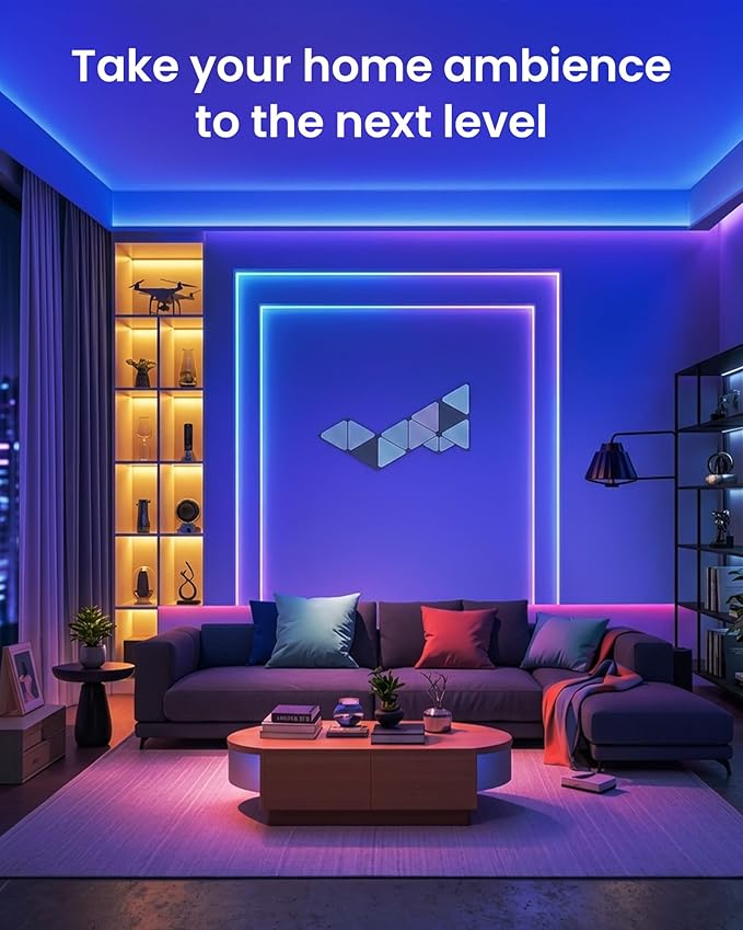 VOLIVO LED Strip Lights for Bedroom 200ft, Smart Bluetooth RGB Light Strips with App Control & Music Sync, Color Changing LED Lights for Room, Home, Party Decor