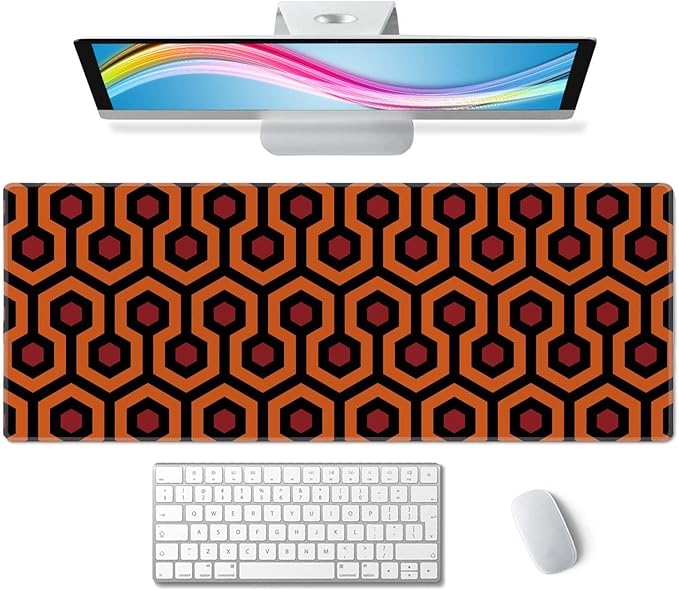 The Shining Carpet Style Desk Mat Orange Black Large Extended Mouse Pad XL Desk Pad Gaming Mousepad Keyboard Mouse Mat for Computer Laptop 31.5''X11.8'' Non-Slip Rubber Base with Stitched Edges
