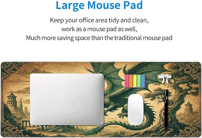 Dragon Mouse Pad XL Large Mousepad Non Slip Rubber Base Desk Mat for Laptop Computer Gaming 31.5" X 12"