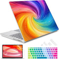 Case for 13.5" Microsoft Surface Laptop 5/4/3 with Metal Palm Rest ONLY 2019-2022 Release Models:1868/1951, Plastic Hard Shell Case with Keyboard Cover & Screen Protector, Swirling Rainbow