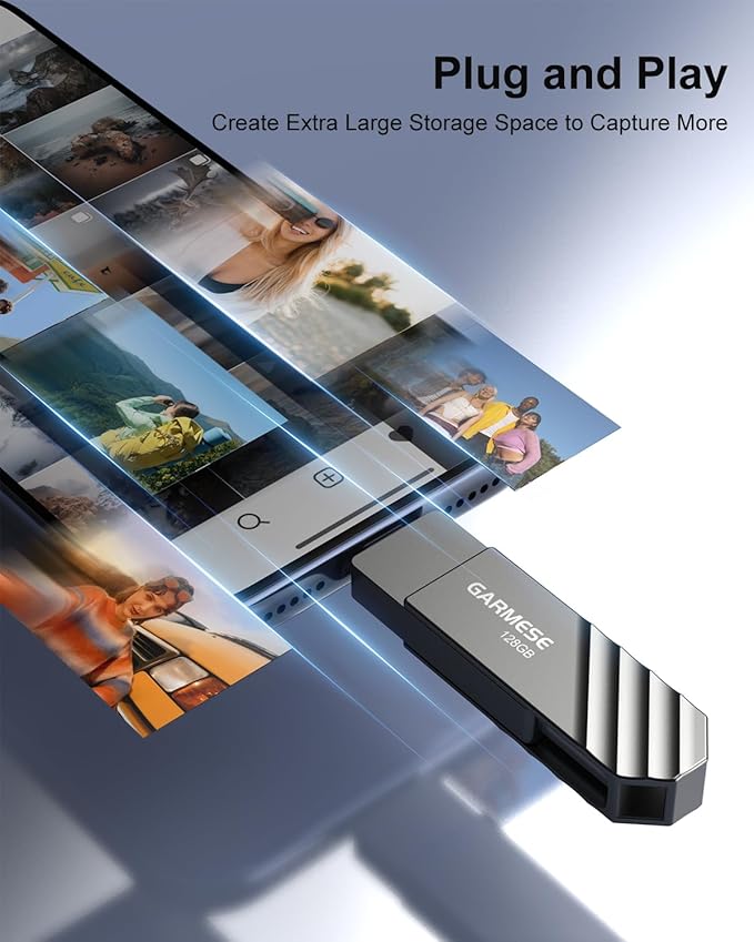 128GB USB C Flash Drive, Read Speed Up to 150MB/s USB 3.1 Gen 1 High-Speed Thumb Drive, Plug and Play Dual Port Memory Stick for iPhone 15/16/17 Pro Smart Phone/PC/Laptop/Tablet