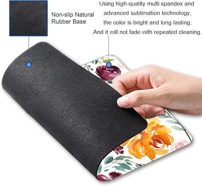 Mouse Pad, Premium-Textured Mouse Mat, Non-Slip Rubber Base Mousepad for Laptop, Computer & PC,9.5×7.9 in,Watercolor Peony Flower