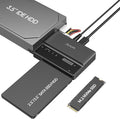 Alxum NVME M.2 SATA IDE SSD Enclosure External 3 in 1 Tool-Free PCIE-10Gbps USB 3.2 Type C Hard Drive Reader for 2230/2242/2260/2280,2.5" /3.5" SATA SSD and 3.5" IDE HDD