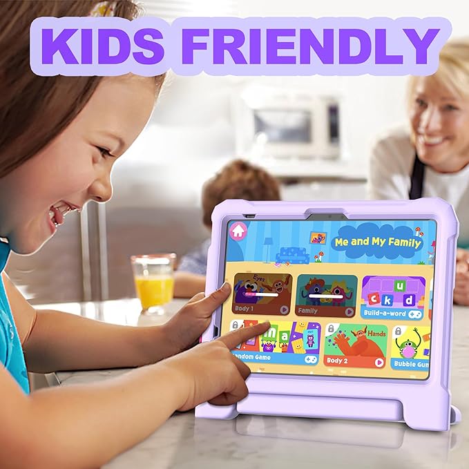 YIHE Kids Case for iPad (A16) 11th Generation 11 Inch 2025 & iPad 10th Generation 10.9 inch 2022, with Built-in Screen Protector and Handle Stand, Full Body Shockproof Protective Cover, Lightpurple
