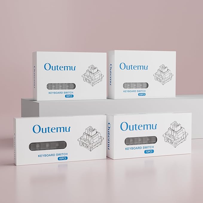 Zjmehty Outemu(Gaote) Red Bean Creamy Keyboard Switches with Diffuser for MX Mechanical Keyboards,Linear Pre-Lubricated Switches (72PCS)