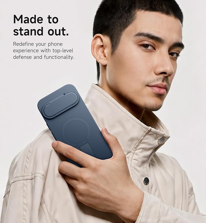 SURITCH for Google Pixel 10/10 Pro Phone Case, Compatible with MagSafe, Protective Cover with Camera Cover & Adjustable Metal Kickstand for Pixel 10/10 Pro 2025 -Dark Blue