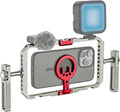 Leftfoto Metal Strong Magnetic Phone Stabilizer Cage Smartphone Rig Stand with Dual Handles for iPhone 17 16 15 14 13 12 Pro Max Mini & Magsafe Case for Samsung,for Vlogging/Video Shooting