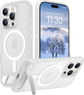 Magnetic Compatible with iPhone 15 Pro Max Case, [Built-in Invisible Kickstand][Compatible with MagSafe][Military Grade Shockproof] Slim Translucent Matte Phone Case for iPhone 15 Pro Max 6.7"
