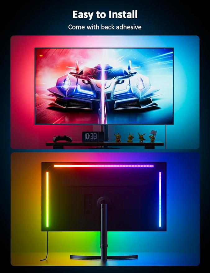 Monitor Backlight, Color Sync for 24-27 Inch Screen, USB Powered Ambient Lighting with Color Matching Software Compatible with Win10 and Above