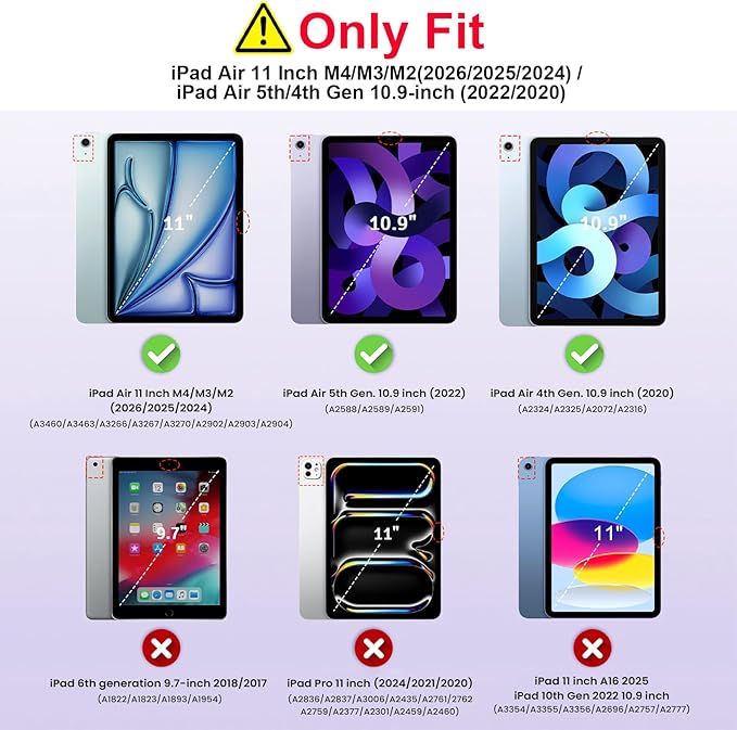 TiMOVO Case for iPad Air 11 Inch M4 2026/M3 2025/M2 2024, iPad Air 5th Generation 2022/4th Gen 2020 10.9 Inch with Pencil Holder, Stand Cover with Translucent Back, Auto Wake/Sleep, Taro Purple